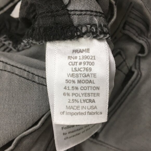 FRAME Denim Gray Westgate 5 Pocket Logo Hardware Le Skinny De Jeanne Crop Jeans - Picture 4 of 16